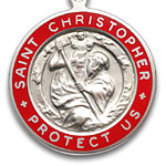 St.Christopher silver-red