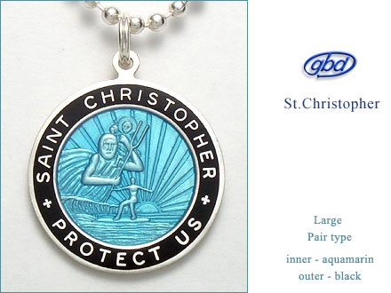 St.Christopher セント クリストファー Large aquamarin-black pair
