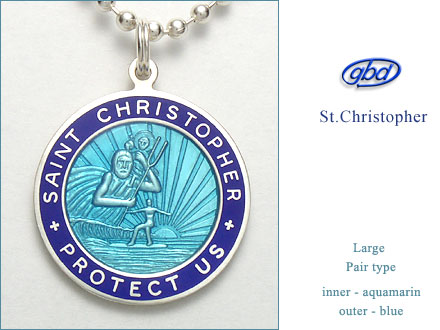 St.Christopher セント クリストファー Large aquamarin-blue pair