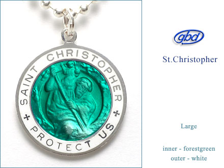 St.Christopher セント クリストファー Large forestgreen-white