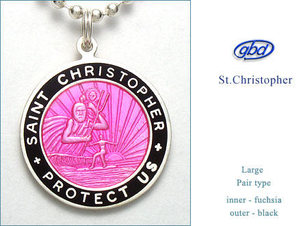 St.Christopher セント クリストファー Large fuchsia-black pair
