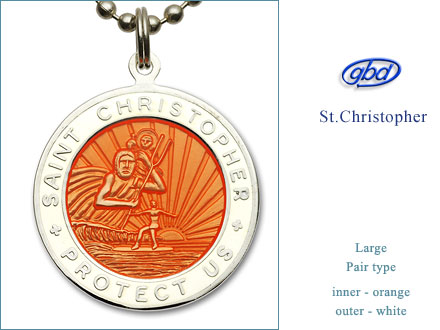 St.Christopher セント クリストファー Large orange-white pair