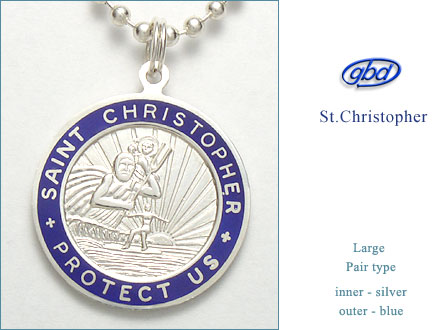 セント クリストファー St.Christopher Large silver-blue pair