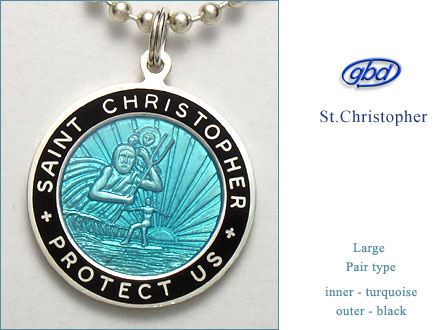 St.Christopher セント クリストファー Large turquoise-black pair