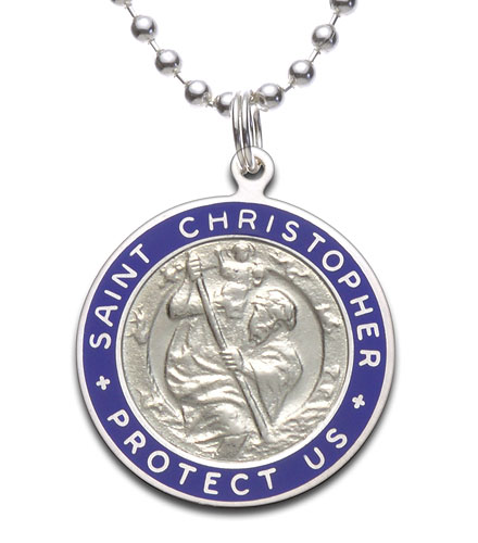St.Christopher Large silver-blue item photo1