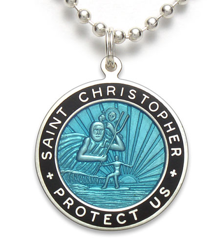 St.Christopher Large aquamarin-black pair item photo1