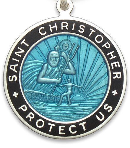 St.Christopher Large aquamarin-black pair item photo2