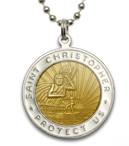 St.Christopher gold-white pair item photo1