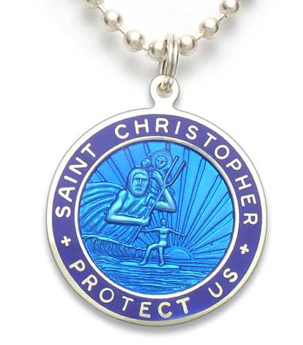 St.Christopher Large royalblue-blue pair item photo1