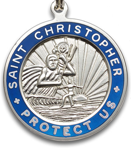 St.Christopher silver-royalblue pair item photo2
