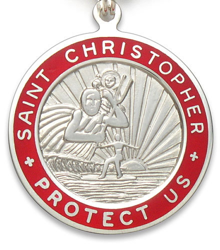 St.Christopher Large silver-red pair item photo2