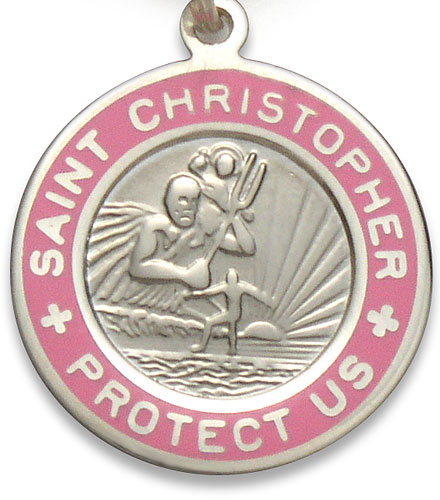St.Christopher Small silver-pink item photo2