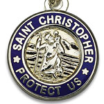 St.Christopher silver royalblue